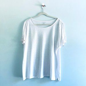 Talbots - Short Sleeve Linen T-shirt with Bow Sleeves - 2X